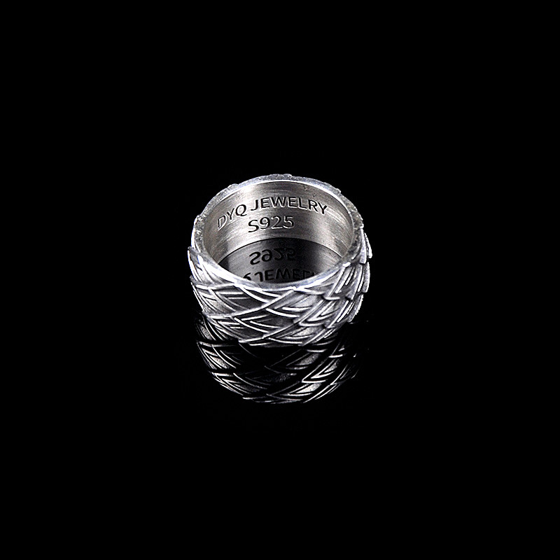 DYQ Jewelry 龙鳞 925银 男士极简轻奢戒指