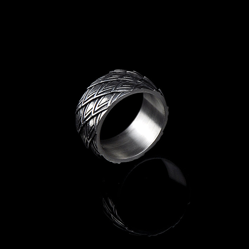 DYQ Jewelry 龙鳞 925银 男士极简轻奢戒指