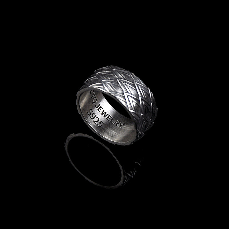DYQ Jewelry 龙鳞 925银 男士极简轻奢戒指