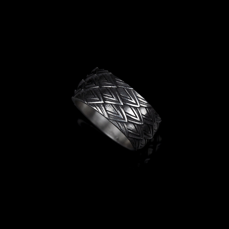DYQ Jewelry 龙鳞 925银 男士极简轻奢戒指