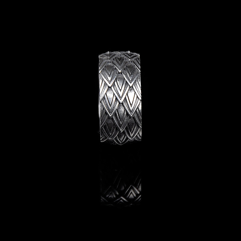 DYQ Jewelry 龙鳞 925银 男士极简轻奢戒指