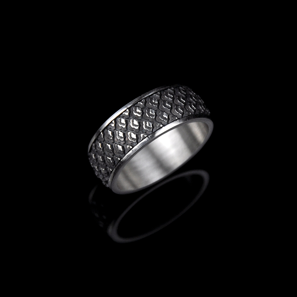 DYQ Jewelry 祥云 925银戒指 男戒宽戒 原创设计