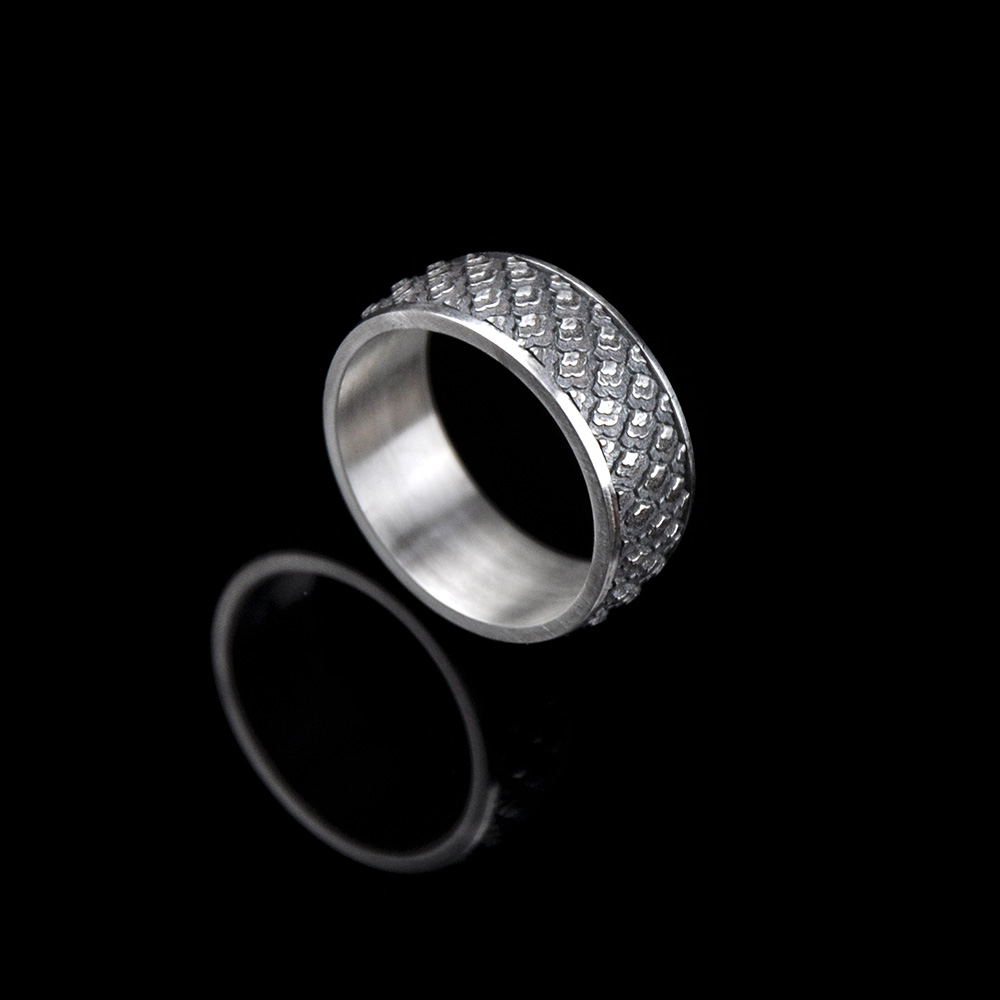DYQ Jewelry 祥云 925银戒指 男戒宽戒 原创设计