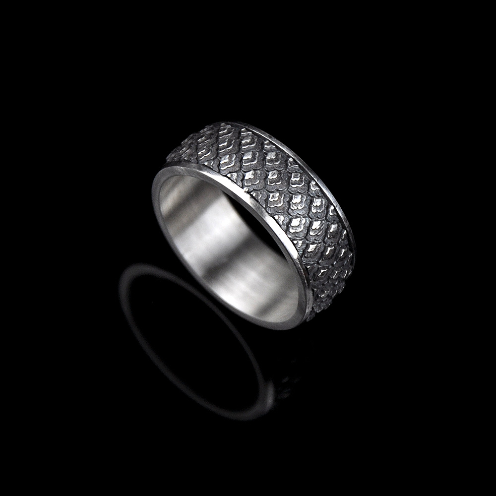 DYQ Jewelry 祥云 925银戒指 男戒宽戒 原创设计