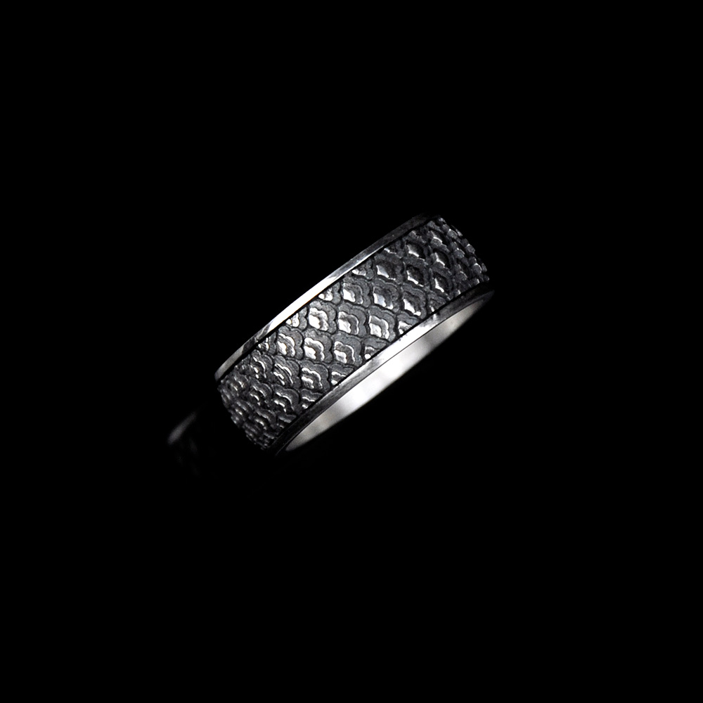 DYQ Jewelry 祥云 925银戒指 男戒宽戒 原创设计