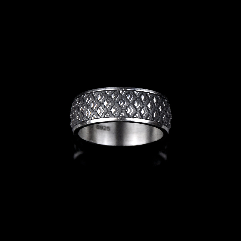 DYQ Jewelry 祥云 925银戒指 男戒宽戒 原创设计