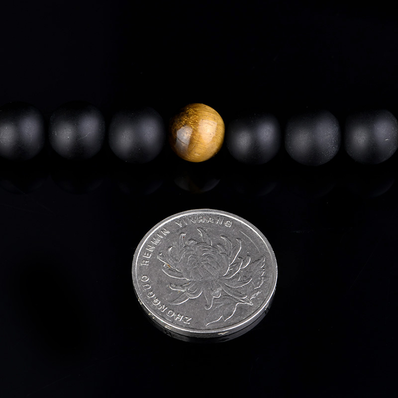 DYQ Jewelry 虎睛石黑玛瑙 男生轻奢珠链手链