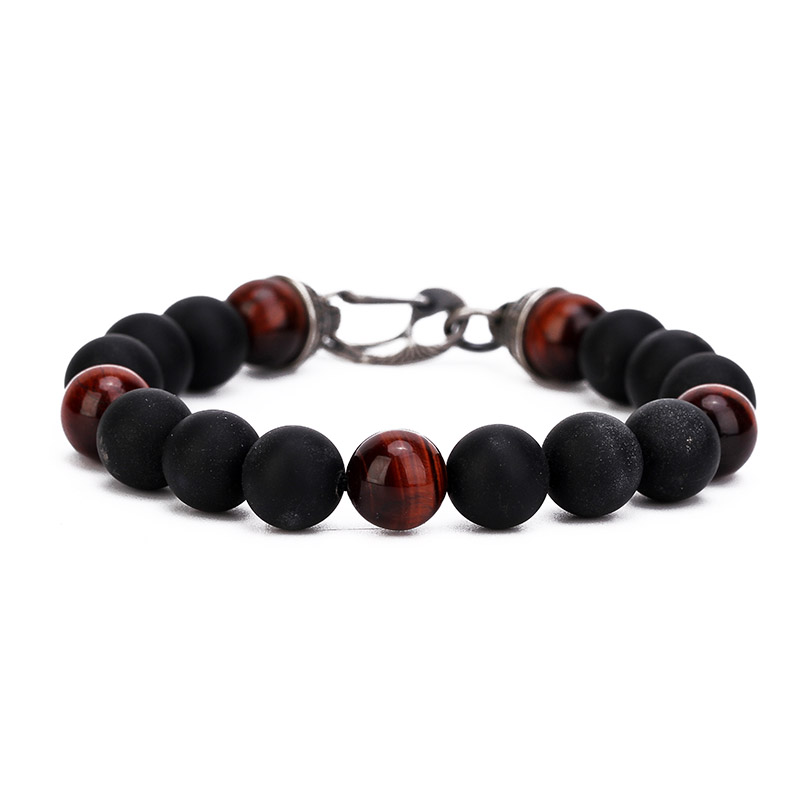 DYQ Jewelry 虎睛石黑玛瑙 男生轻奢珠链手链