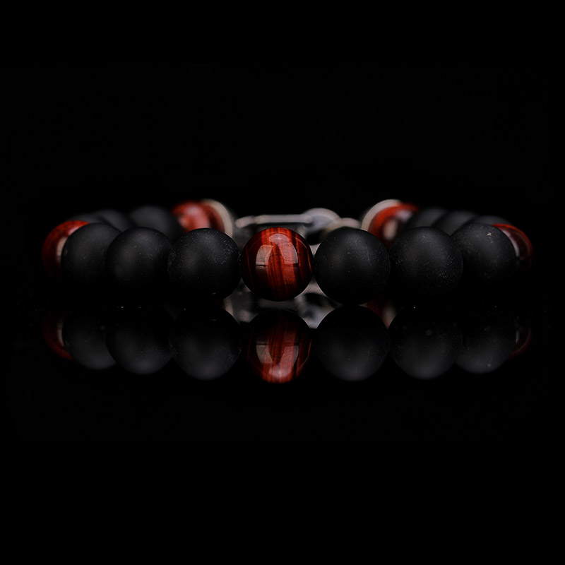 DYQ Jewelry 虎睛石黑玛瑙 男生轻奢珠链手链