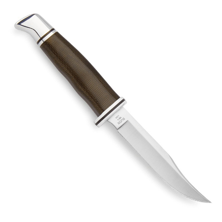 Buck Knives 0102BKS-B S35VN钢 绿色帆布米卡塔柄 带铝制柄头和护手 1160