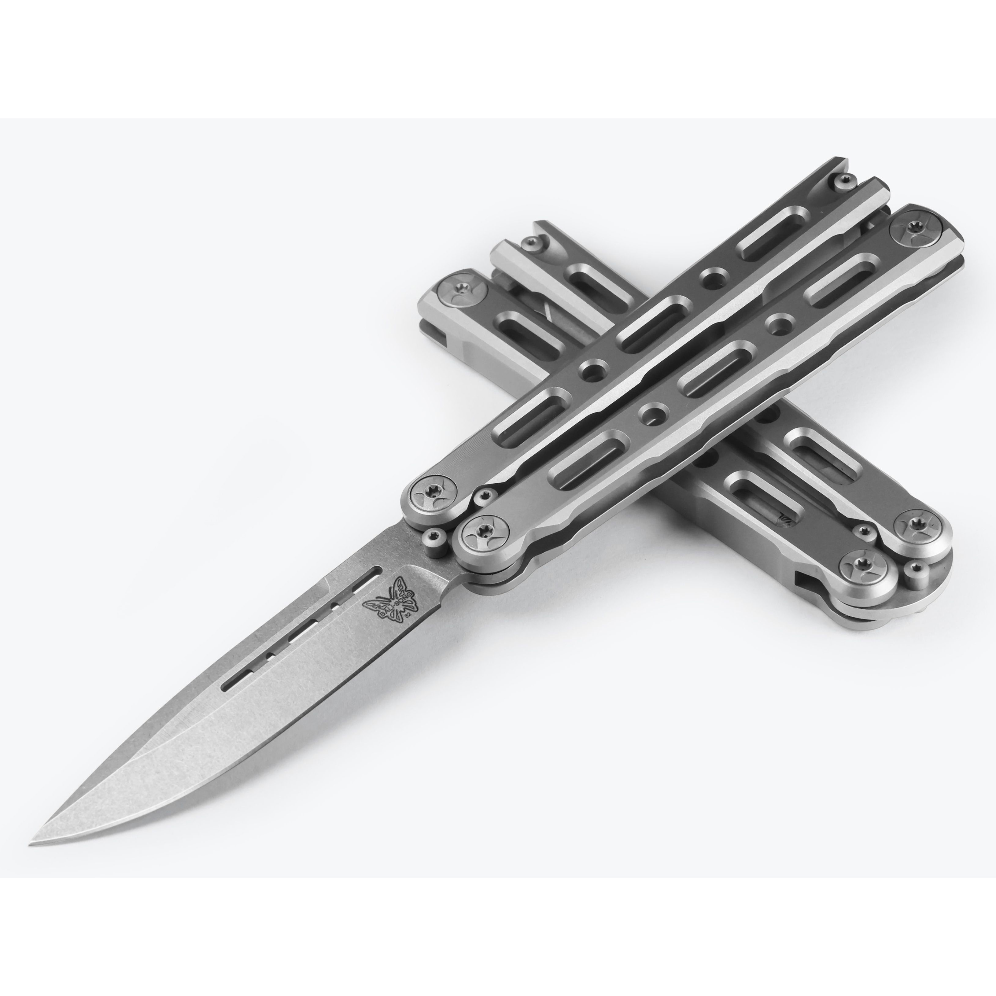 🆕 Benchmade 82 Laro CPM-MagnaCut钢 钛合金柄 Balisong 蝴蝶刀 4280