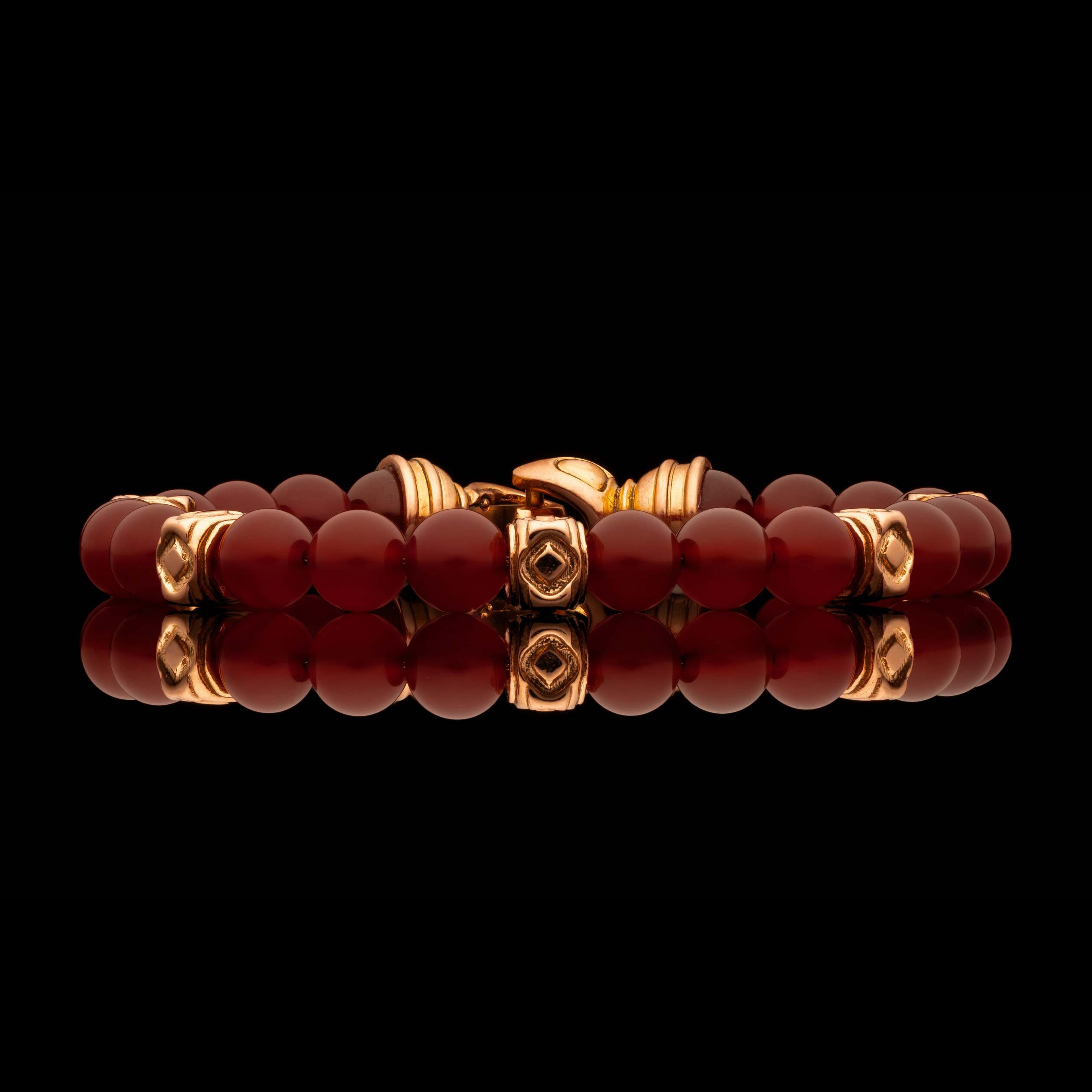 William Henry 威廉亨利手链 BB64 CARN RG 14K 玫瑰金和红玉髓串珠手链