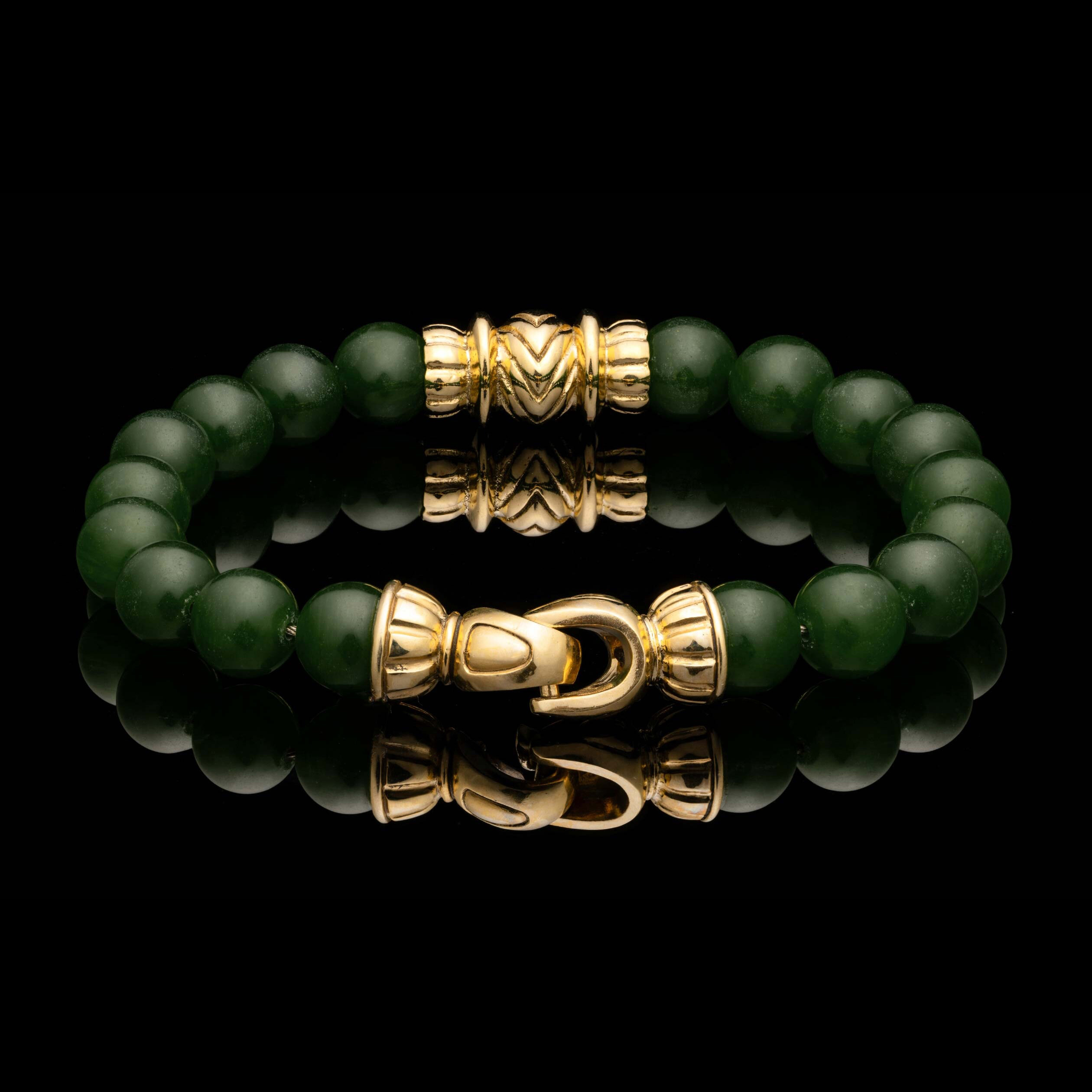 William Henry 威廉亨利手链 BB63 J YG 绿玉和 18K 黄金珠子串珠手链