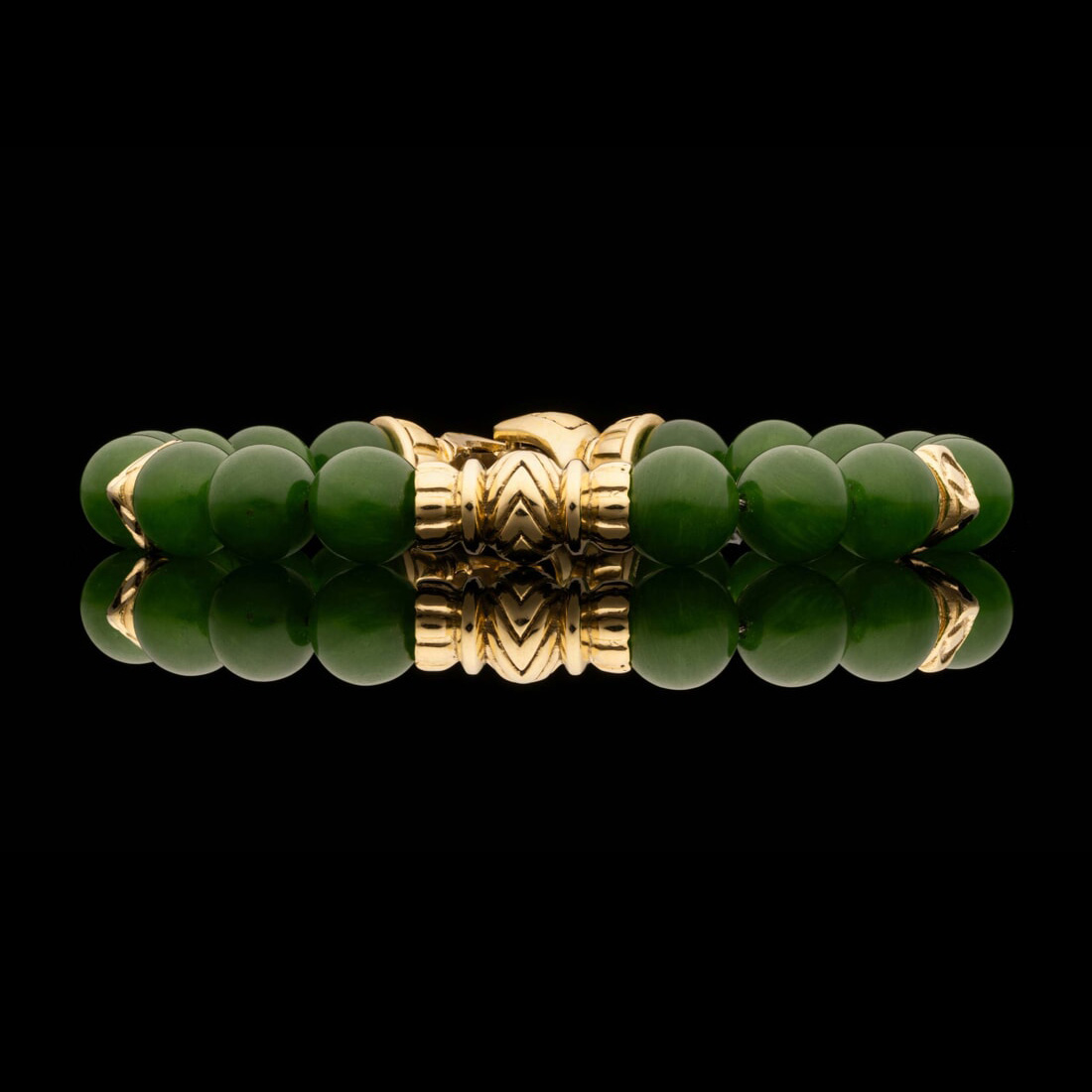 William Henry 威廉亨利手链 BB62 j yg 绿玉和 18K 黄金串珠手链