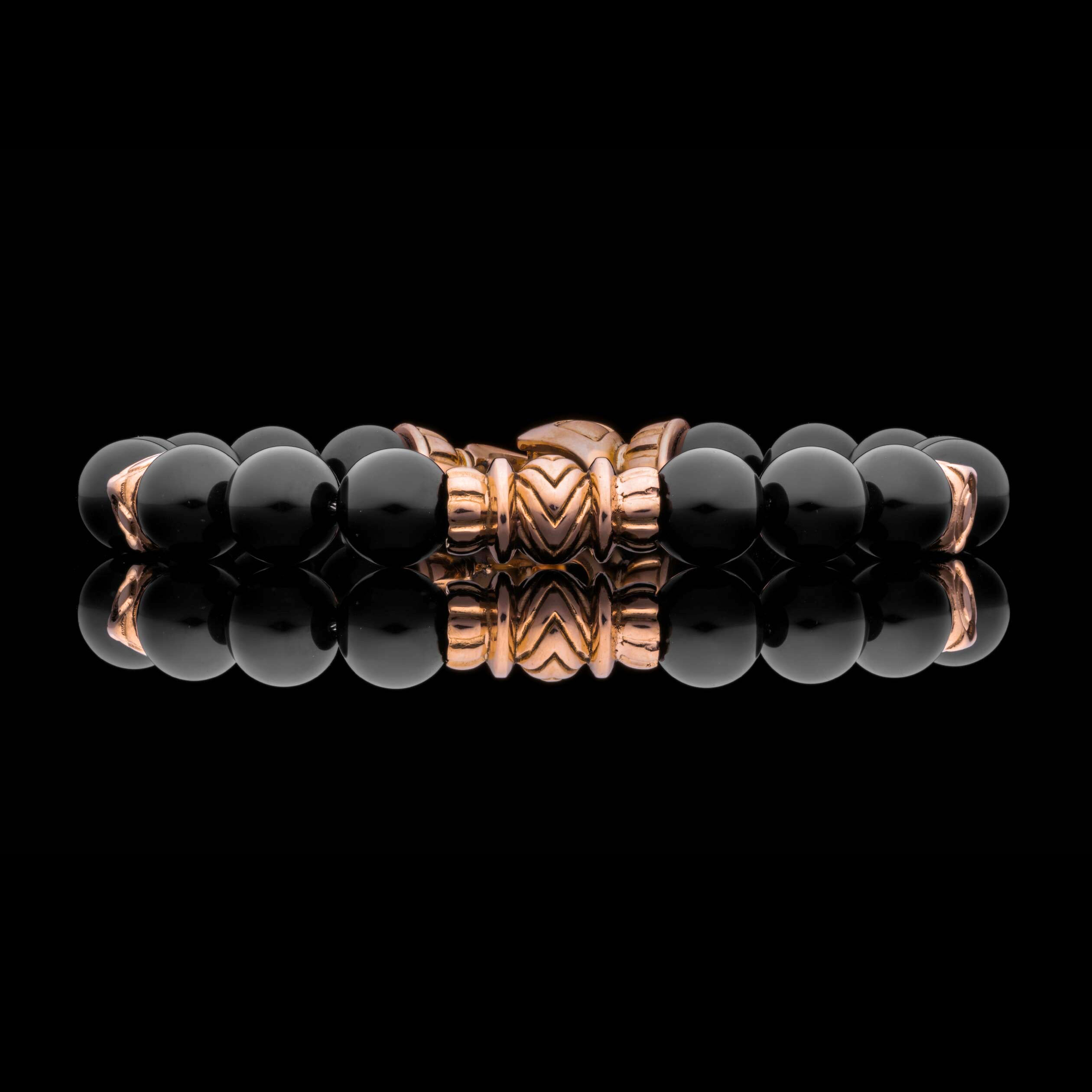 William Henry 威廉亨利手链 BB62 BO RG 18K 黄金串珠手链镶嵌黑玛瑙