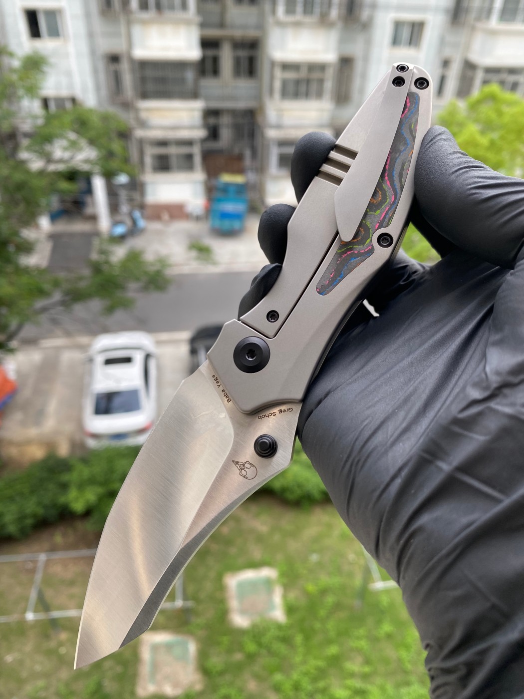Kansept Knives Baba Yaga CPM-20CV钢 钛合金+碳纤维柄 K1074A4 1800