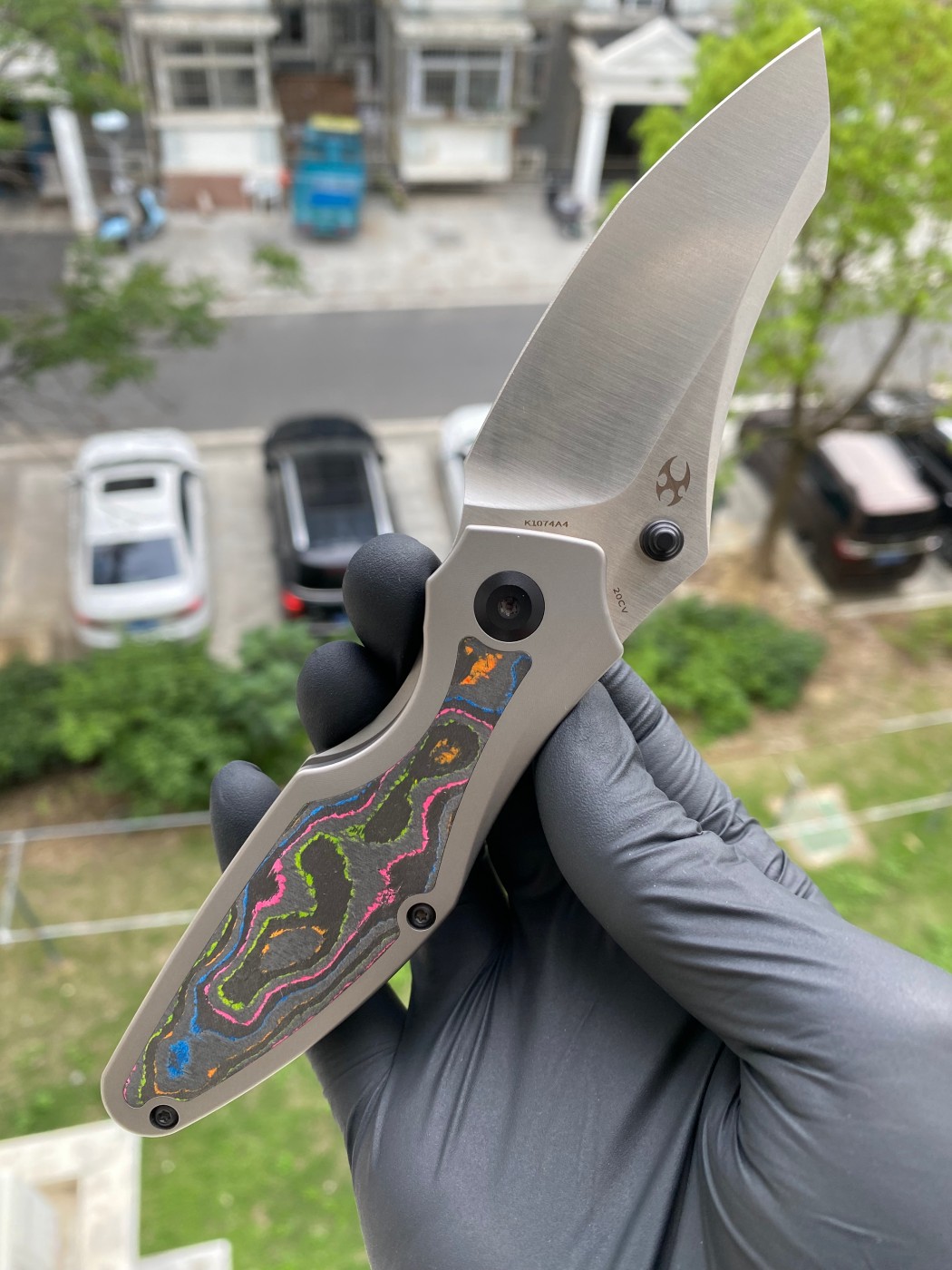 Kansept Knives Baba Yaga CPM-20CV钢 钛合金+碳纤维柄 K1074A4 1800