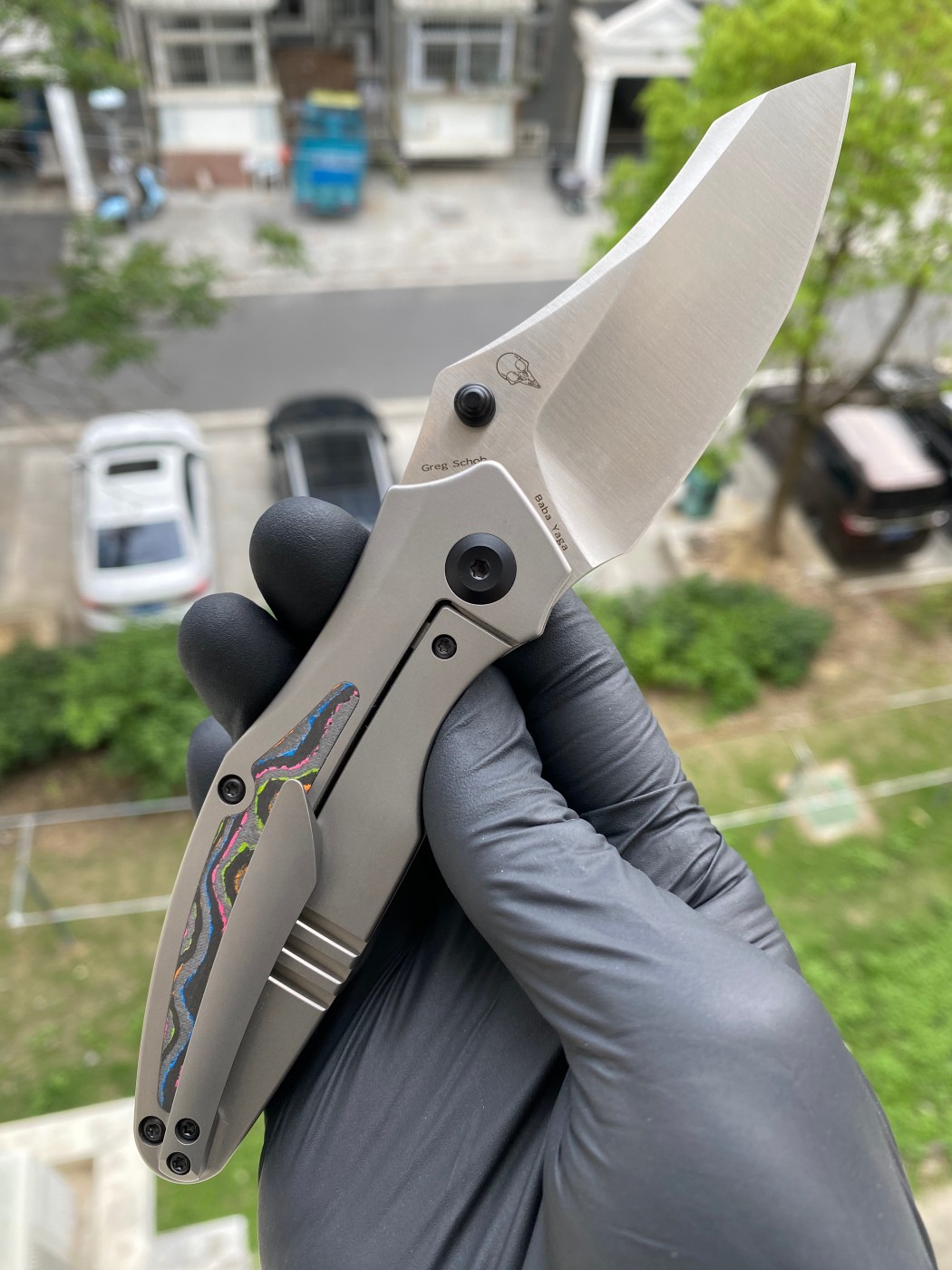 Kansept Knives Baba Yaga CPM-20CV钢 钛合金+碳纤维柄 K1074A4 1800