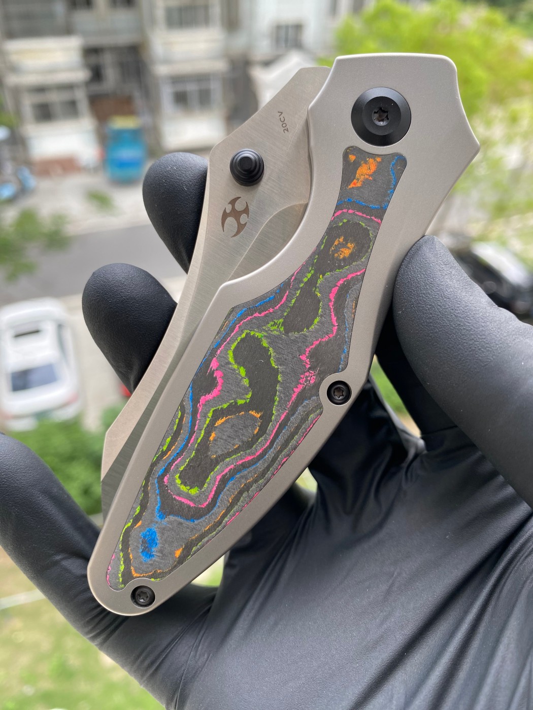 Kansept Knives Baba Yaga CPM-20CV钢 钛合金+碳纤维柄 K1074A4 1800