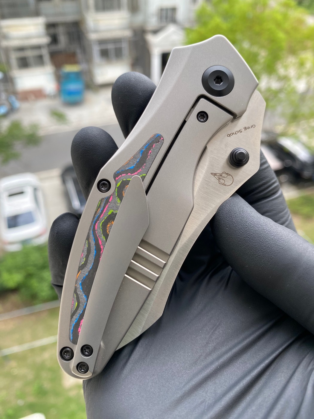 Kansept Knives Baba Yaga CPM-20CV钢 钛合金+碳纤维柄 K1074A4 1800