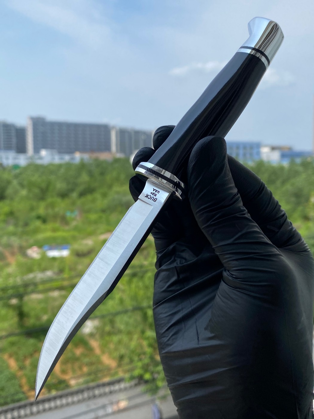 Buck Knives 0102BKS-B 420HC钢 黑色酚醛树脂柄 带铝制柄头和护手 580