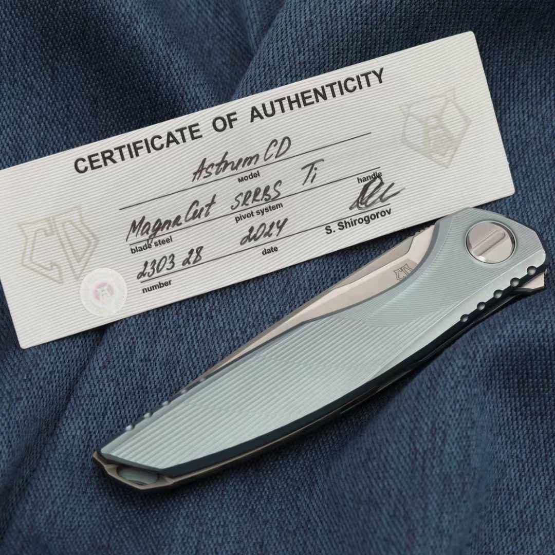 Shirogorov Knives Astrum Magnacut钢 钛柄 俄罗斯熊头关星 45000