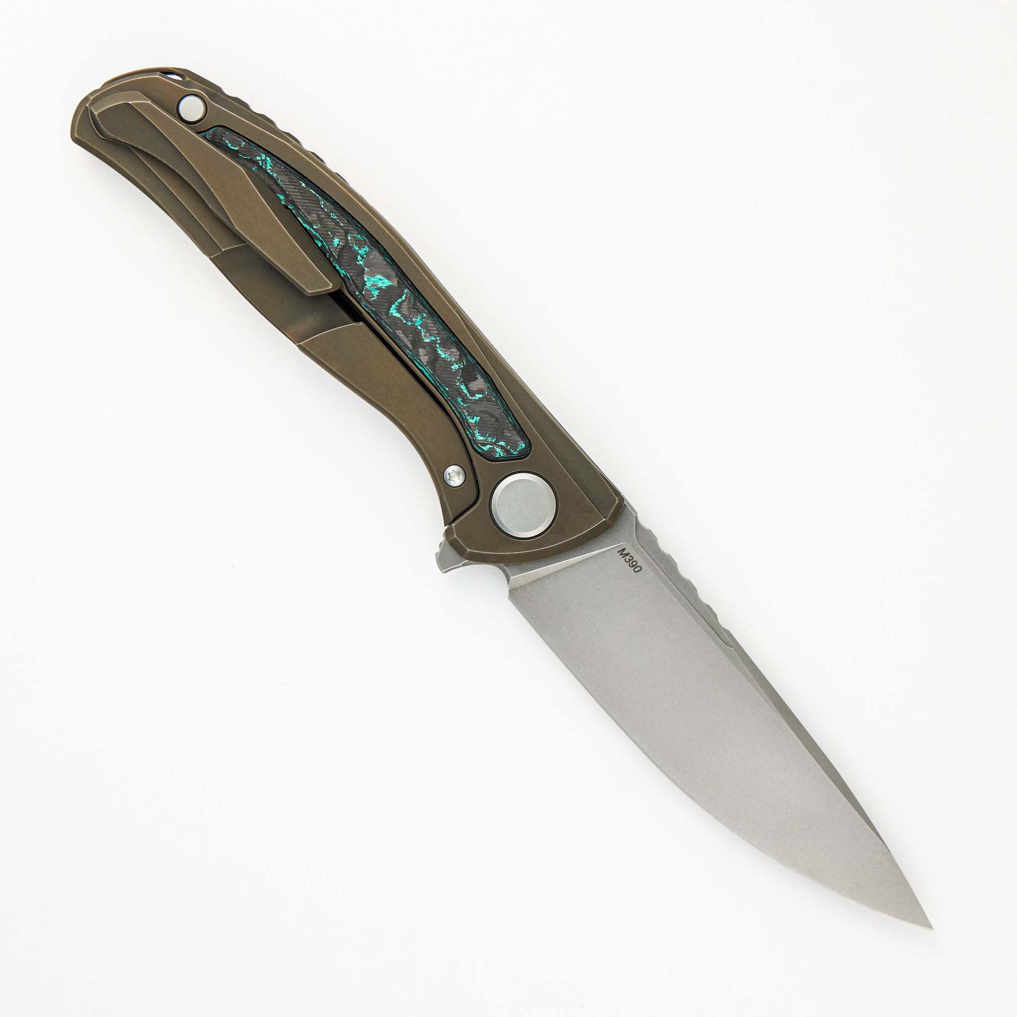 Shirogorov Knives F95NL Gen. 5 M390钢 钛柄镶嵌碳纤维 17500