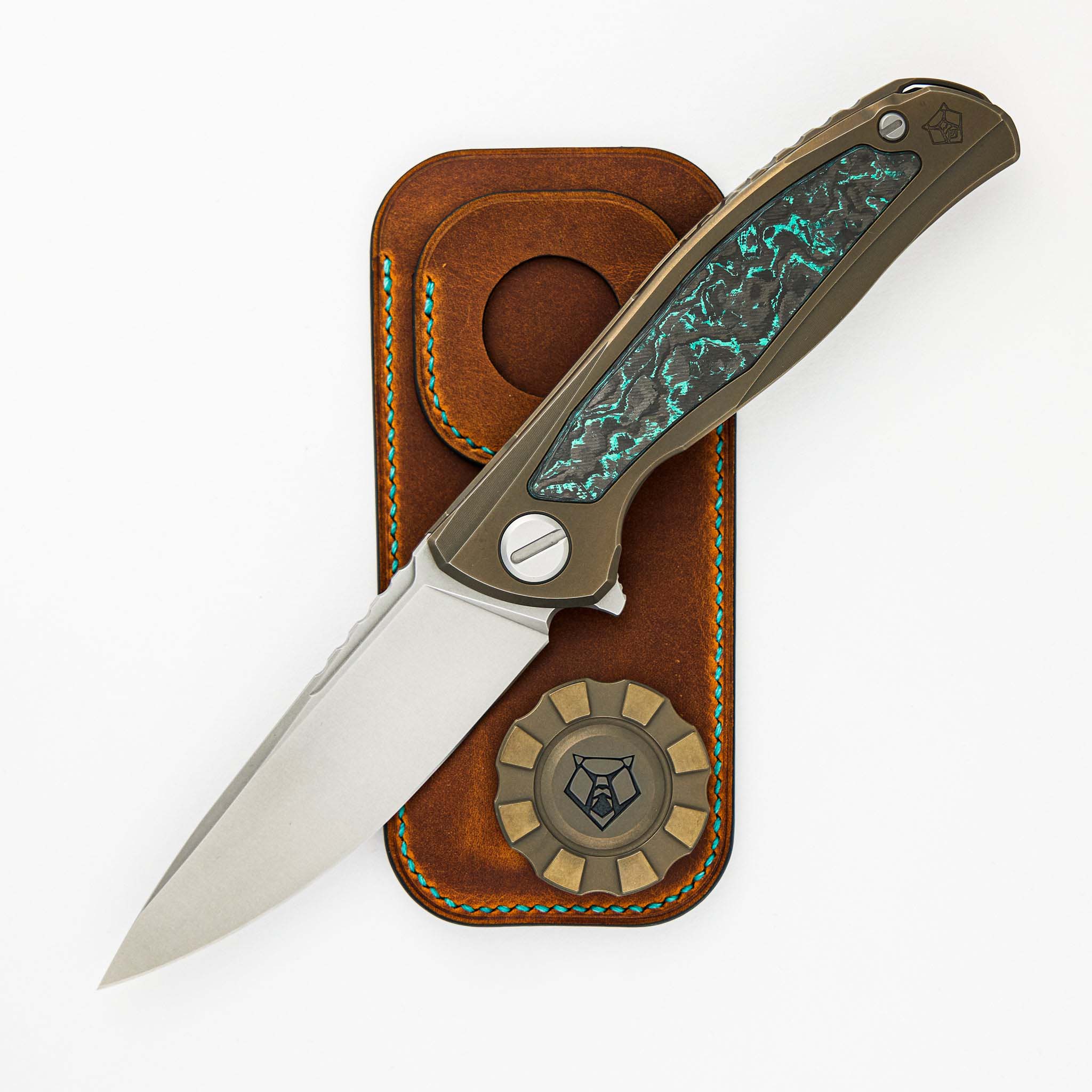 Shirogorov Knives F95NL Gen. 5 M390钢 钛柄镶嵌碳纤维 17500