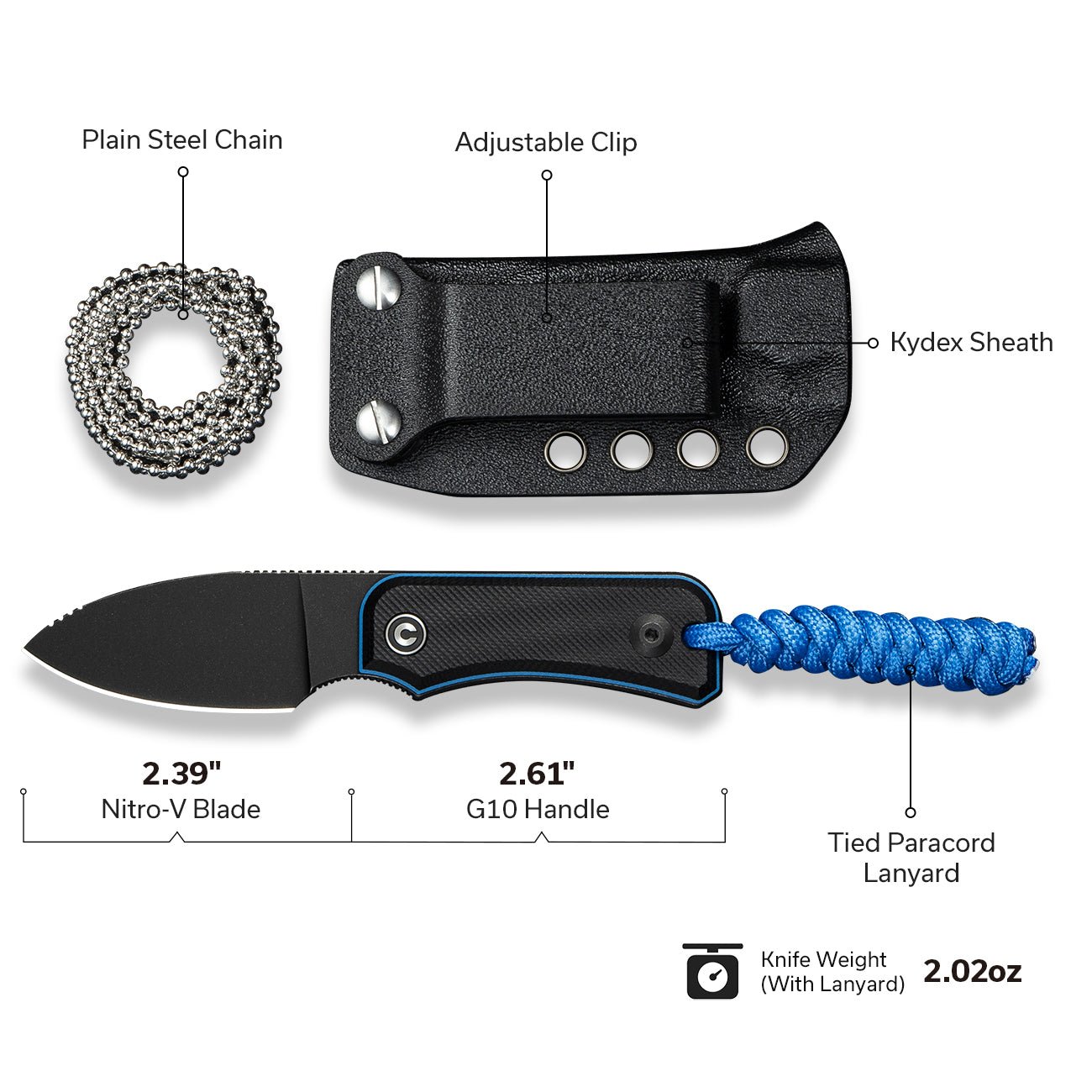 CIVIVI Baby Banter Fixed Blade Nitro-V钢 Micarta手柄 C23045-1