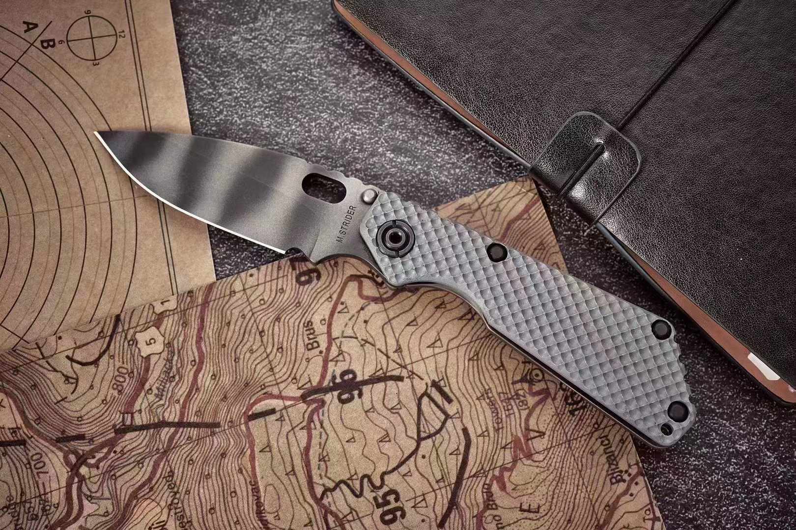 ❤️‍🔥 Strider SNG CPM154钢 灰色G10弹坑柄 美国挺进者