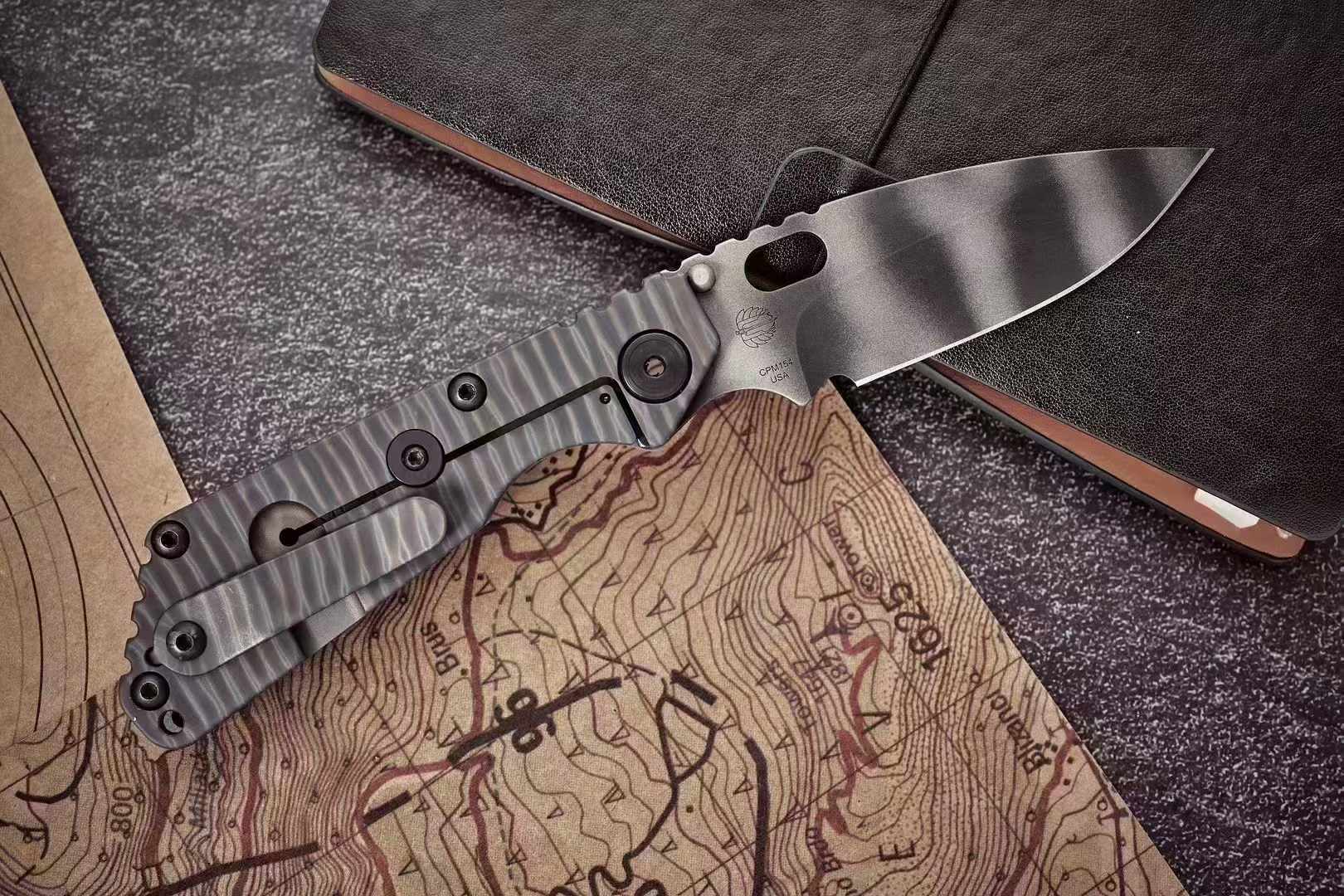 ❤️‍🔥 Strider SNG CPM154钢 灰色G10弹坑柄 美国挺进者