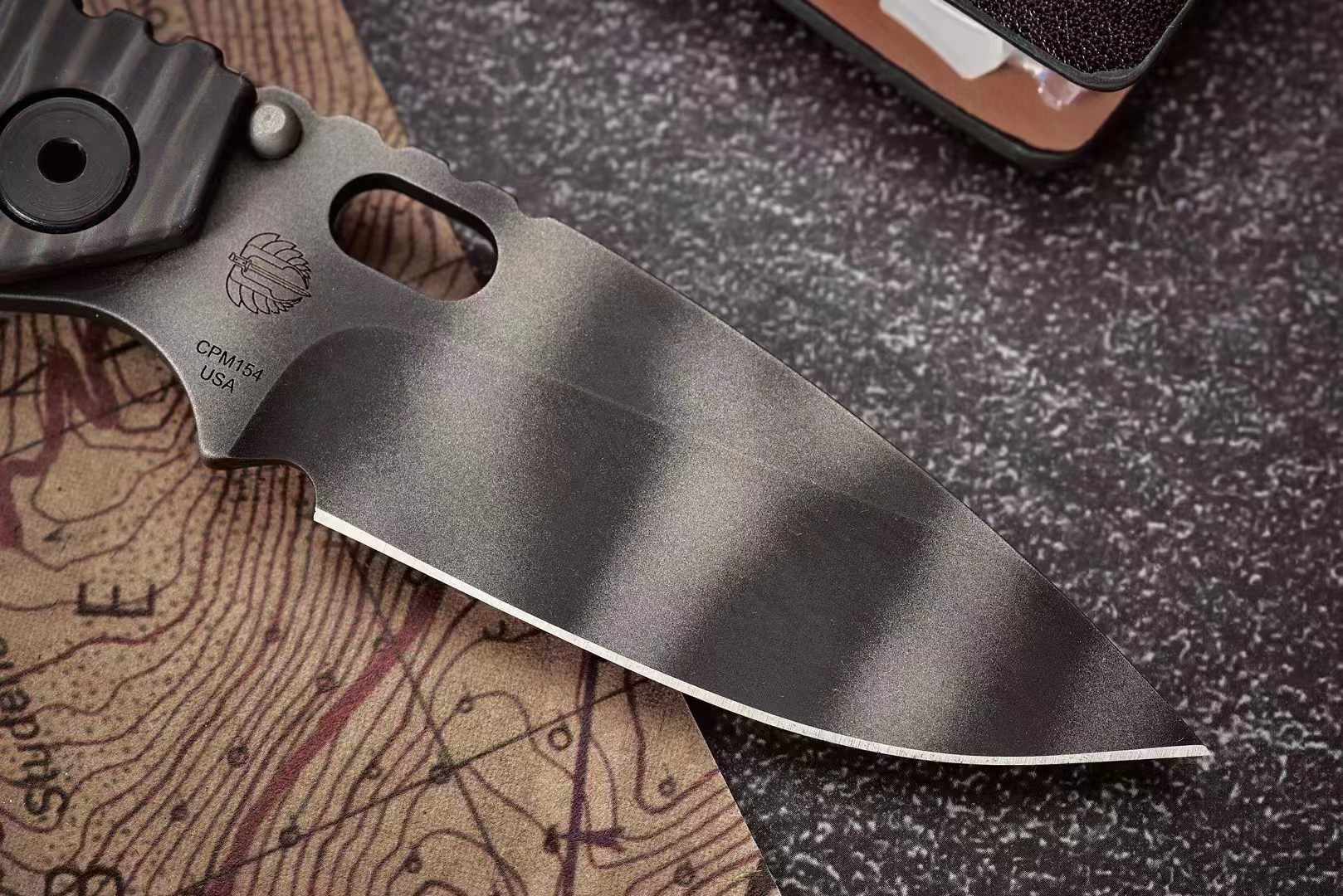 ❤️‍🔥 Strider SNG CPM154钢 灰色G10弹坑柄 美国挺进者