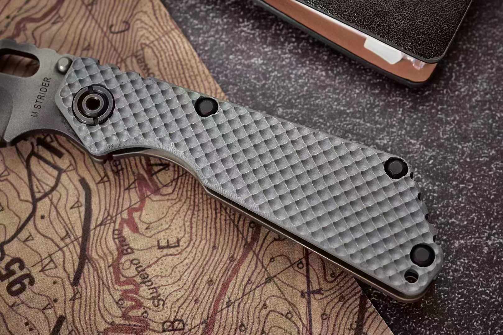 ❤️‍🔥 Strider SNG CPM154钢 灰色G10弹坑柄 美国挺进者