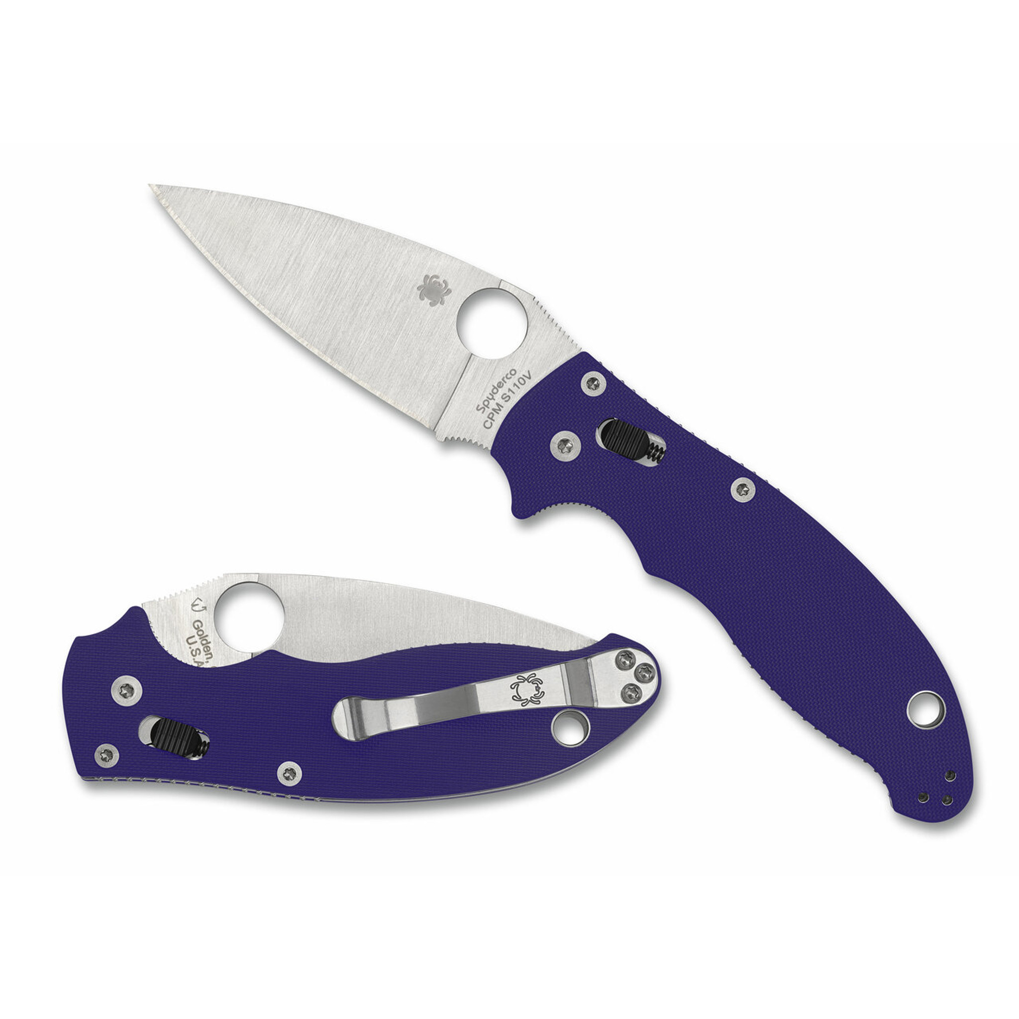 Spyderco Manix S110V钢 G10柄 C101GPDBL2 蓝色 1480