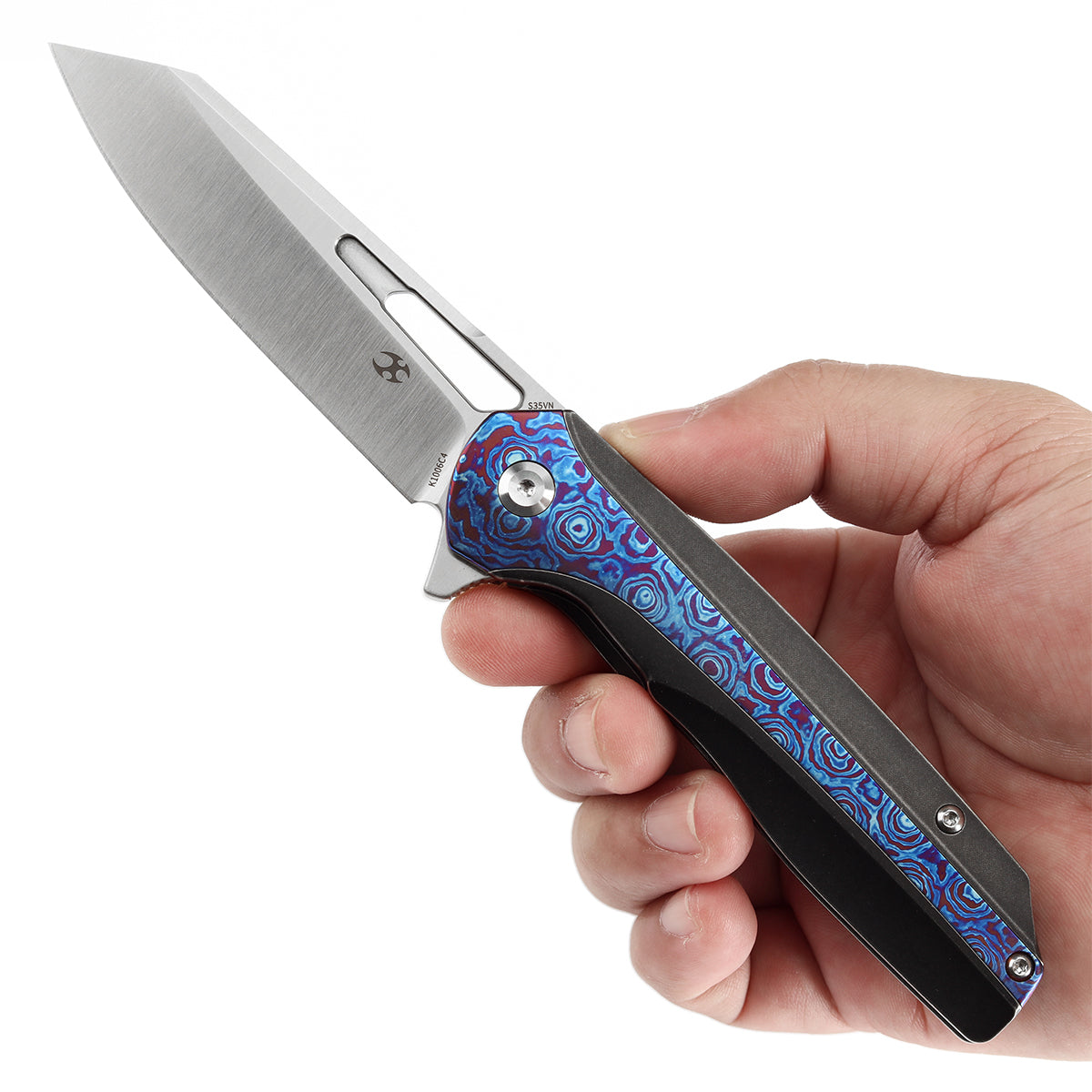 KANSEPT Shard  CPM S35VN钢  Blackwash Titanium+Timascus 手柄  K1006C4