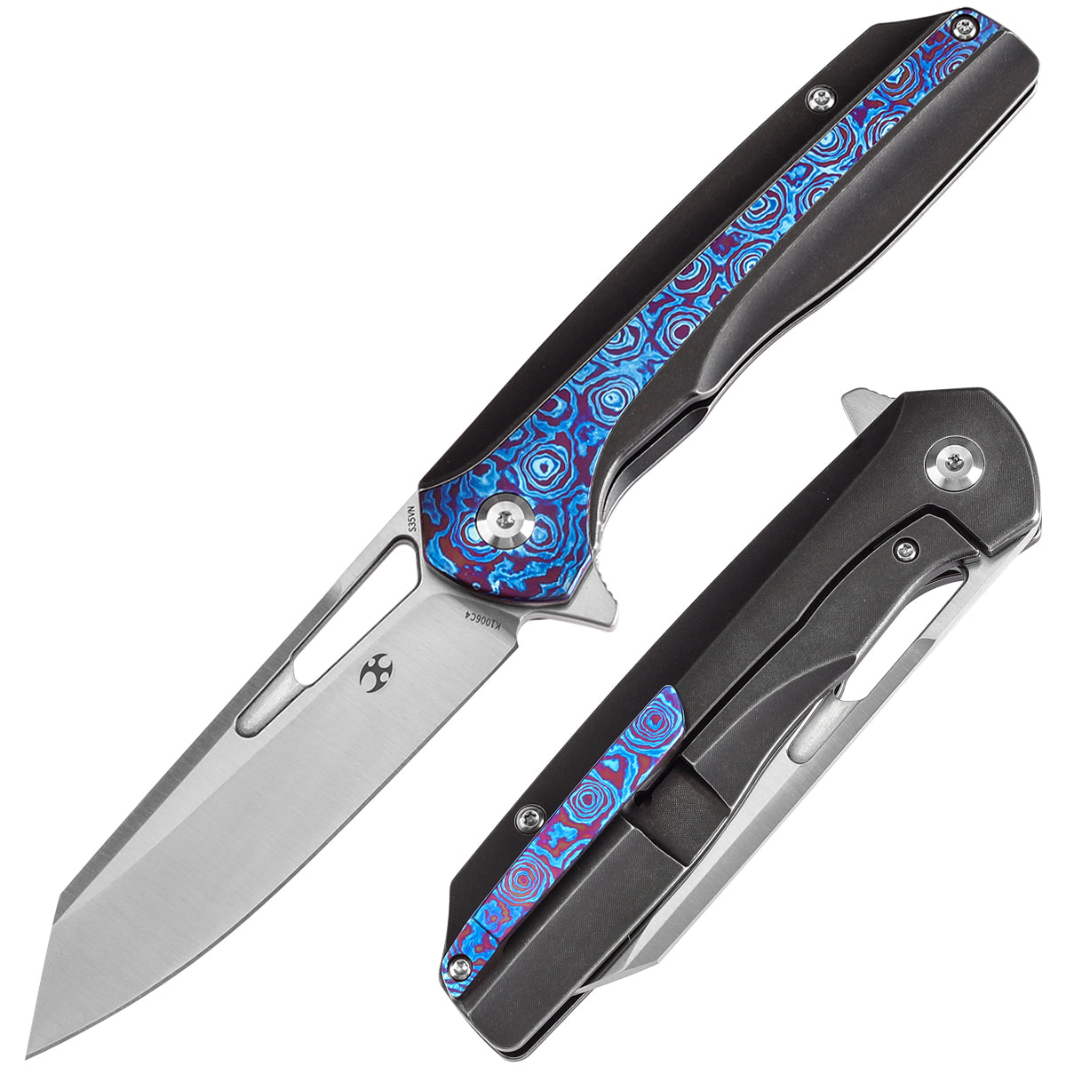 KANSEPT Shard  CPM S35VN钢  Blackwash Titanium+Timascus 手柄  K1006C4