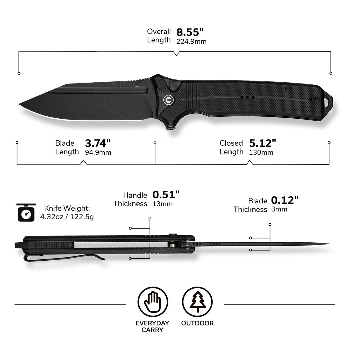 CIVIVI Neurohaptic  Nitro-V钢  G10手柄  C23080-1