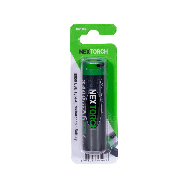 ⭕️NEXTORCH Type-C口直充18650锂电池 3400mAh 118