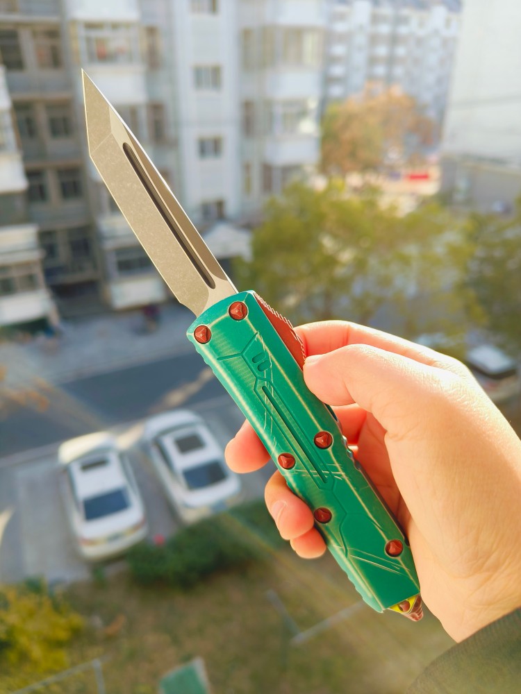 🔥 Microtech 233-10BH UTX-85 铝合金柄 绿色做旧 2560