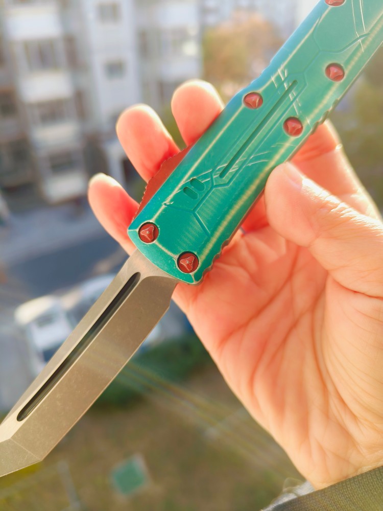 🔥 Microtech 233-10BH UTX-85 铝合金柄 绿色做旧 2560