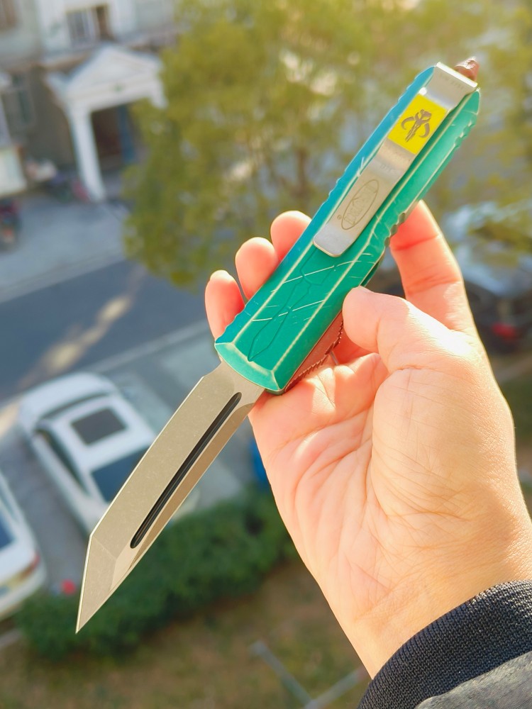 🔥 Microtech 233-10BH UTX-85 铝合金柄 绿色做旧 2560
