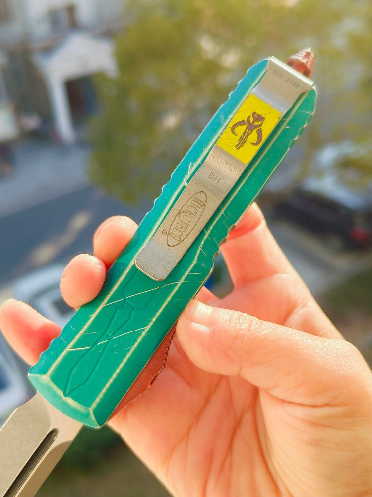 🔥 Microtech 233-10BH UTX-85 铝合金柄 绿色做旧 2560