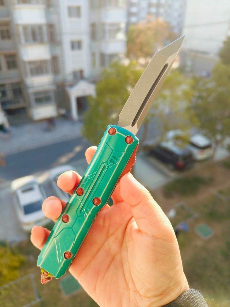 🔥 Microtech 233-10BH UTX-85 铝合金柄 绿色做旧 2560