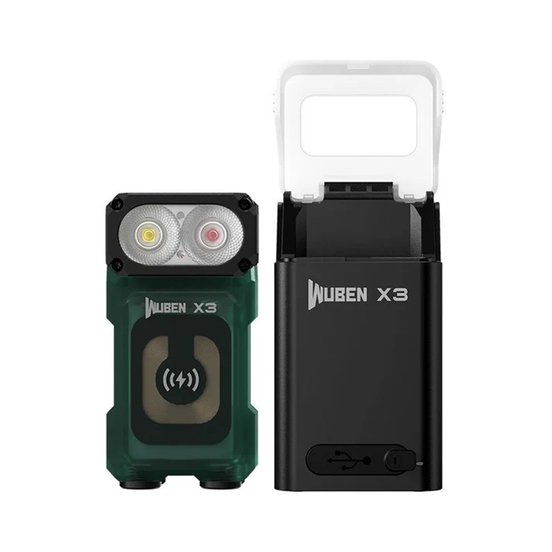 🤝WUBEN X3户外多功能EDC强光手电筒 铝绿高配 700流明 528