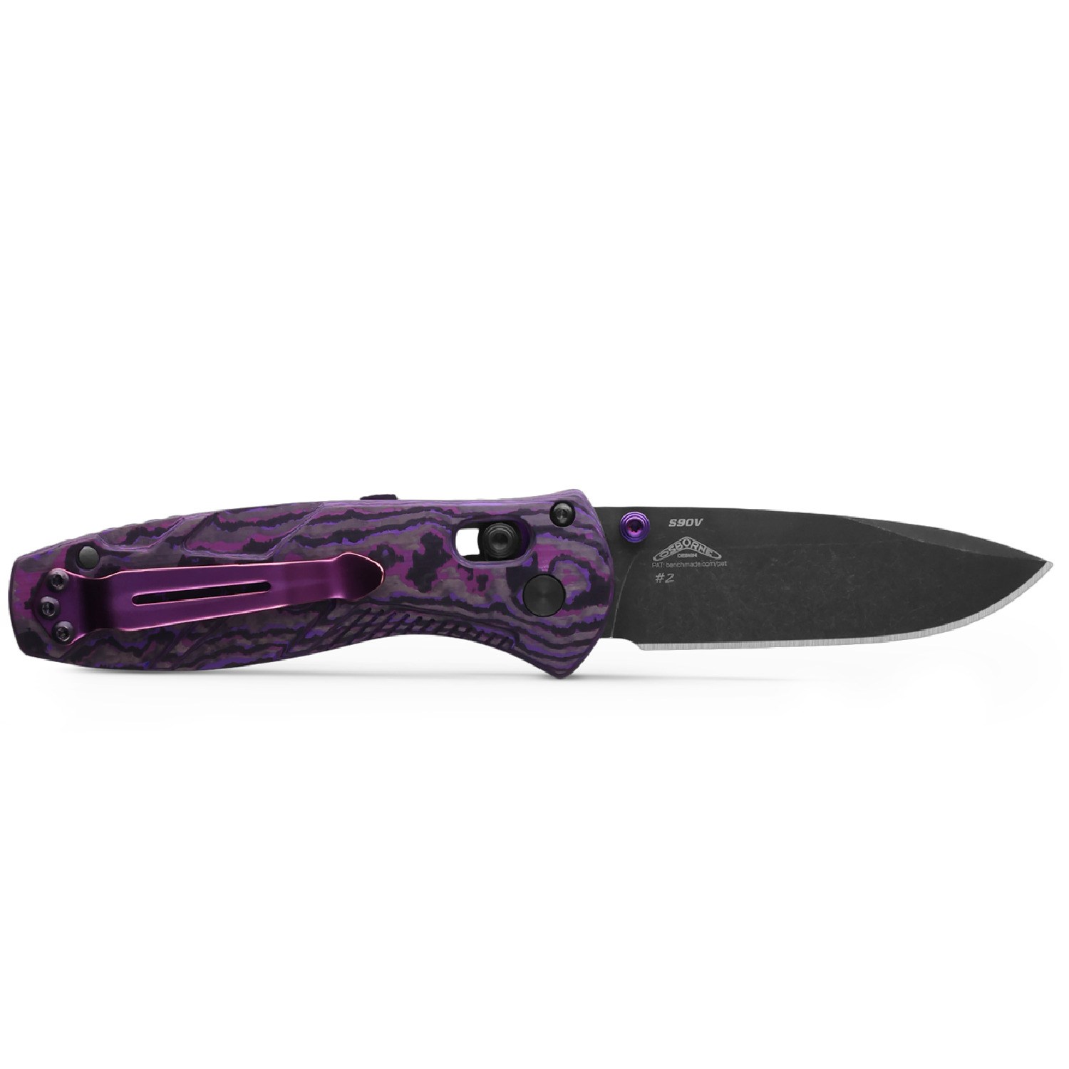Benchmade Mini Barage S90V钢 碳纤维柄 585BK-251 紫色 5499