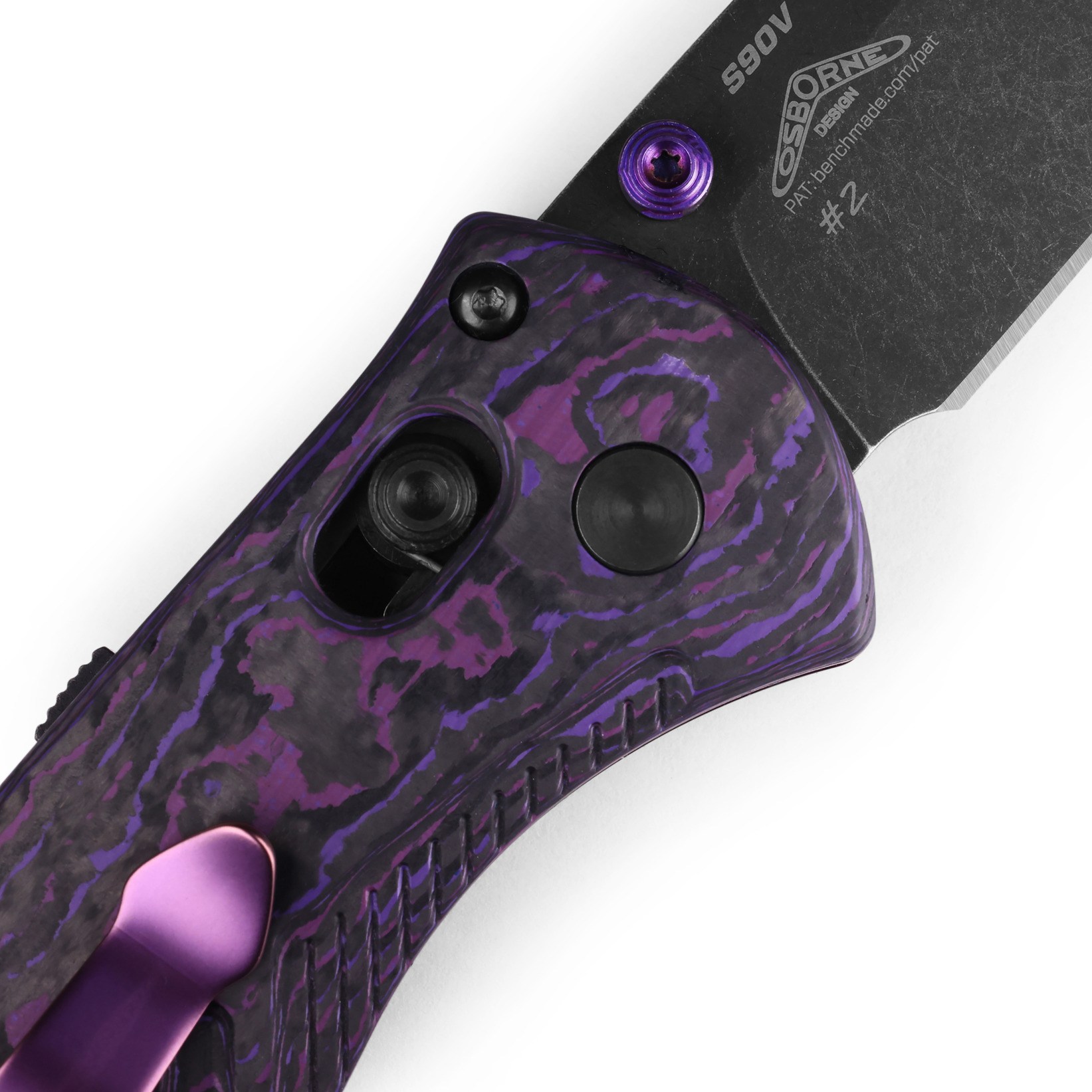 Benchmade Mini Barage S90V钢 碳纤维柄 585BK-251 紫色 5499