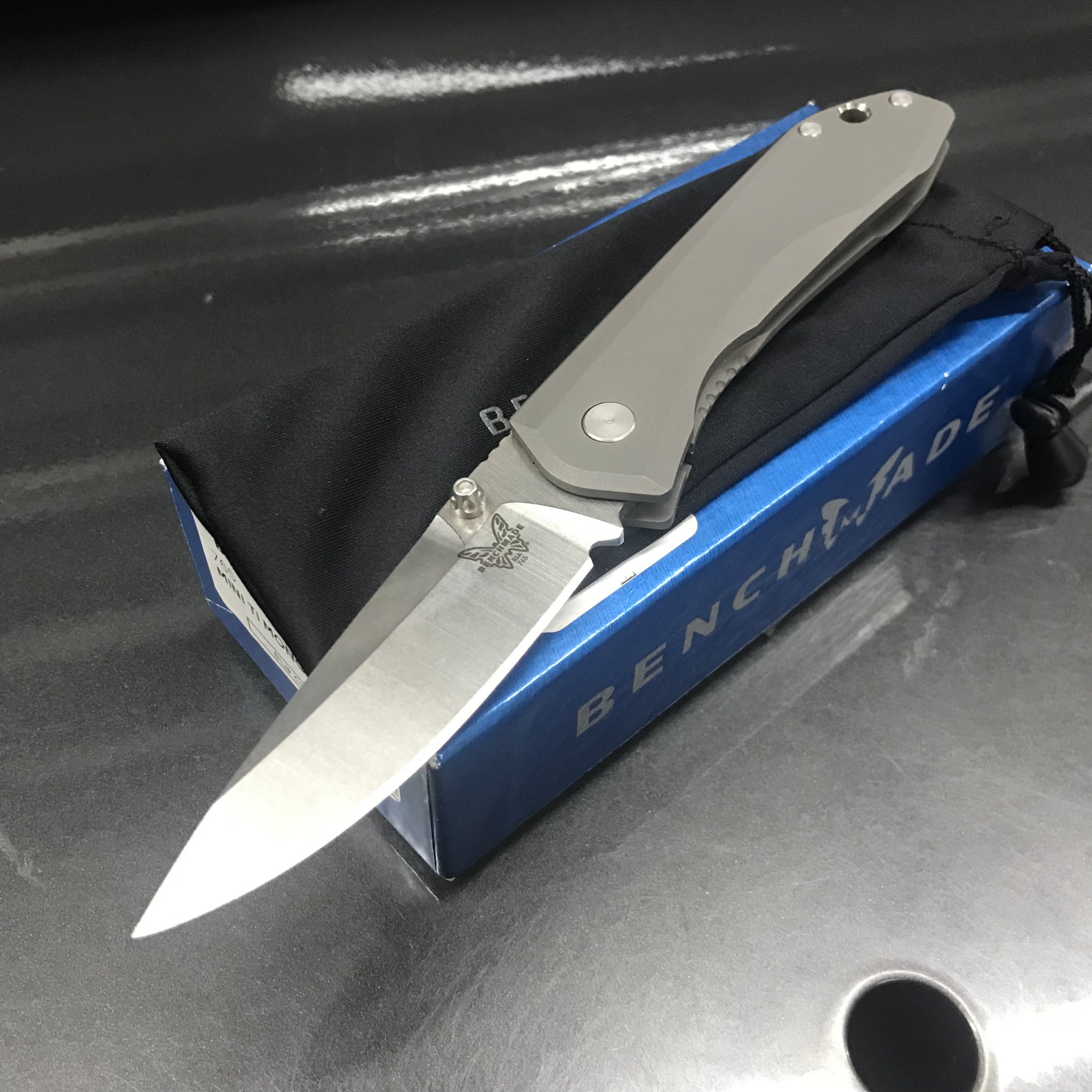🚫 Benchmade Mini Titanium Monolock M390钢 钛柄 765 喷砂 1860