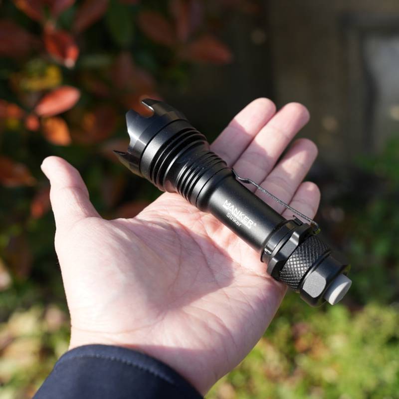 🤝Mankerlight漫客Striker远射战术EDC强光手电筒 黑色 含电池 369