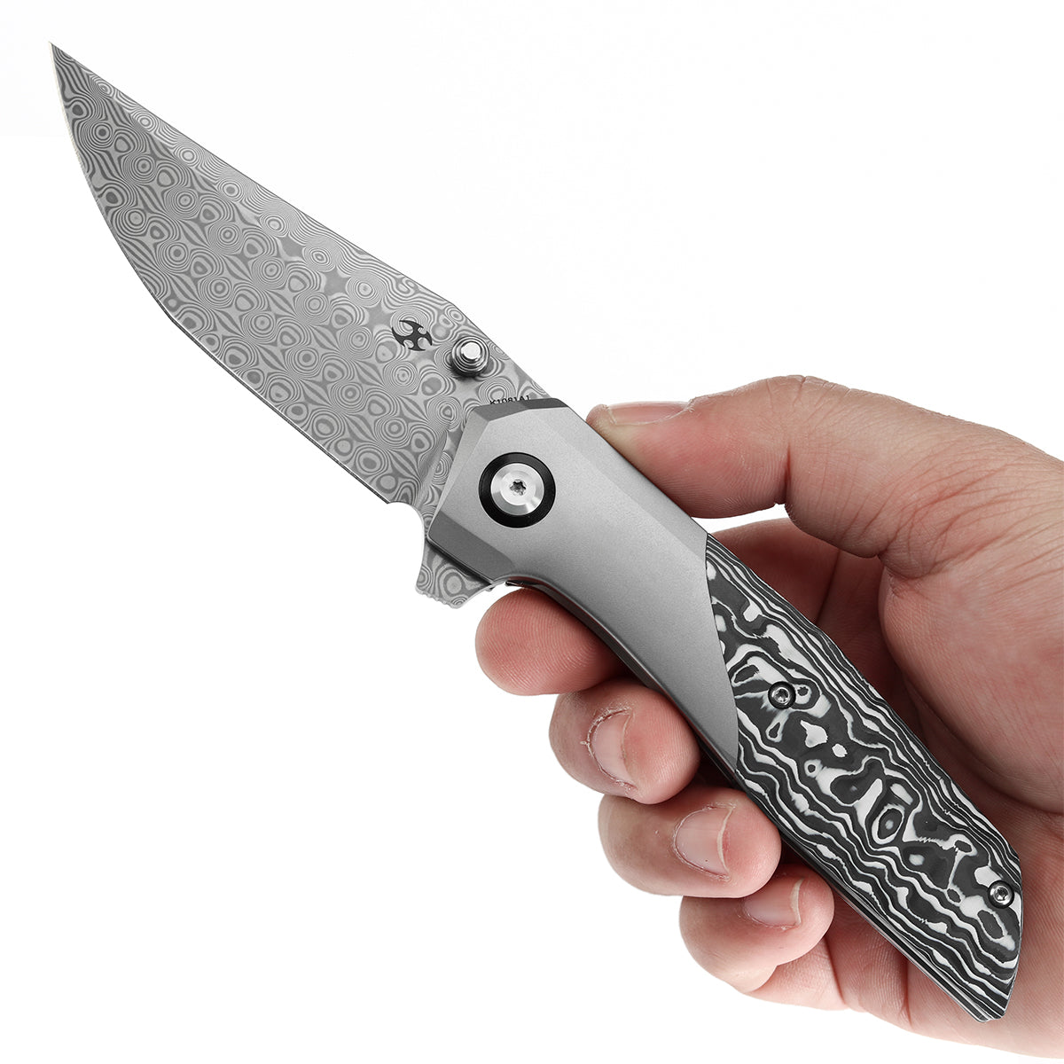 KANSEPT Deadite  CPM S35VN钢/大马士革钢 钛+碳纤维手柄 K1081A1