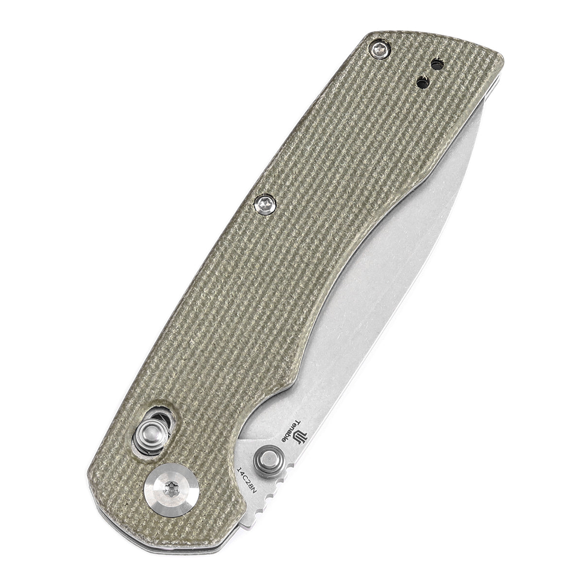 Tenable Kryo 14C28N钢  Micarta手柄  T1001V6